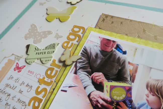 a simple stamping technique for scrapbook pages // scrapbook page by Shimelle Laine