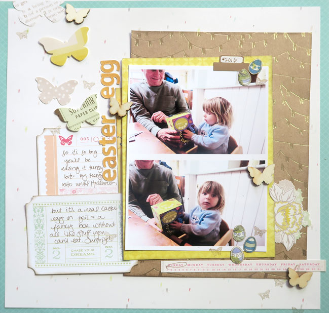 a simple stamping technique for scrapbook pages // scrapbook page by Shimelle Laine