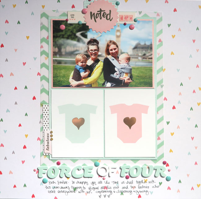 Use 3x4 cards on a 12x12 scrapbook page // page by Shimelle Laine