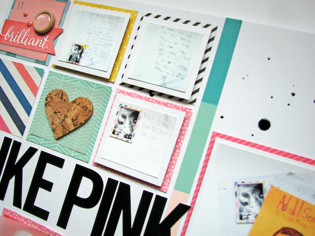 Scrapbooking Children's Artwork // scrapbook page by Nicole Nowosad