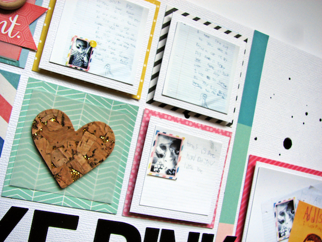 Scrapbooking Children's Artwork // scrapbook page by Nicole Nowosad