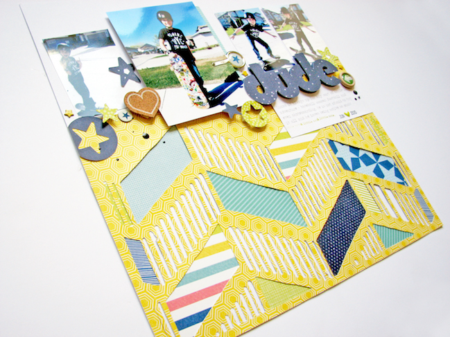 a style for scrapbooking sporty kids // scrapbook page by Nicole Nowosad