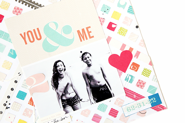 Summer scrapbooking with patterned paper // scrapbook page by Gina Lideros