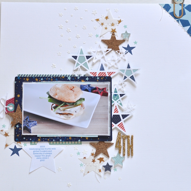 weekly challenge: go overboard with stars // scrapbook page by Leigh Ann Odynski