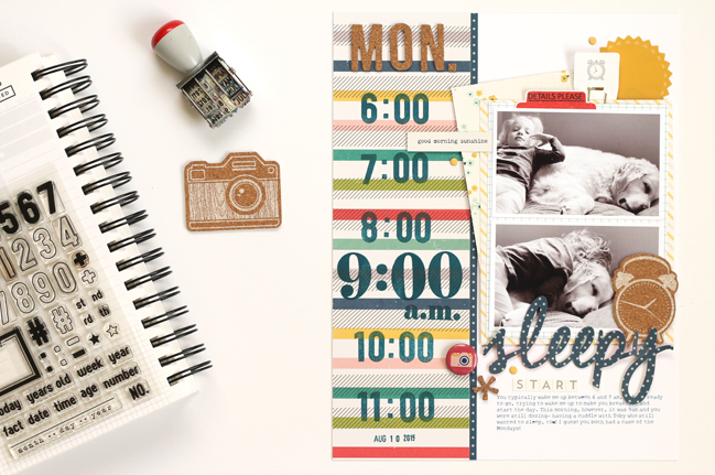 weekly challenge: take inspiration from planners // scrapbook page by Meghann Andrew