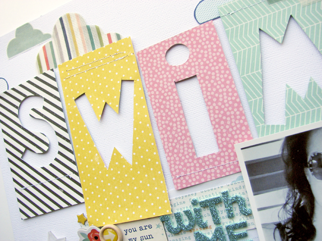 weekly challenge: Cut your scrapbook embellishments by hand // scrapbook page by Nicole Nowosad