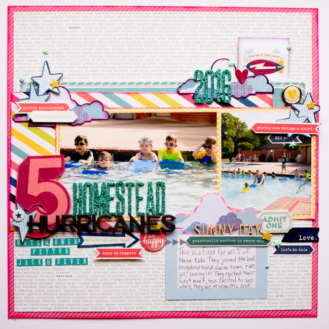 weekly challenge: Cut your scrapbook embellishments by hand // scrapbook page by Jen Campbell