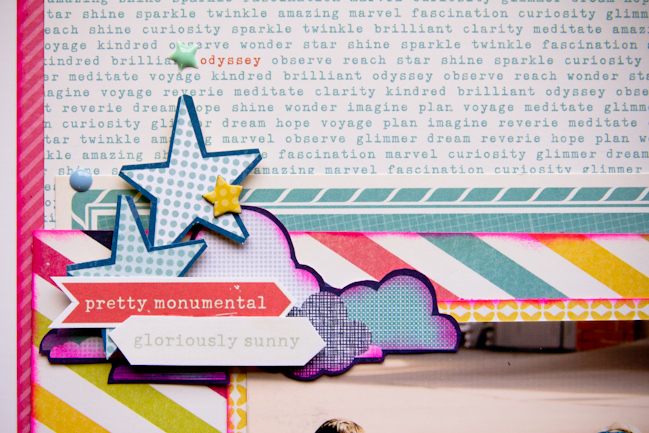 weekly challenge: Cut your scrapbook embellishments by hand // scrapbook page by Jen Campbell