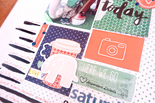 weekly challenge: take inspiration from planners // scrapbook page by shimelle laine