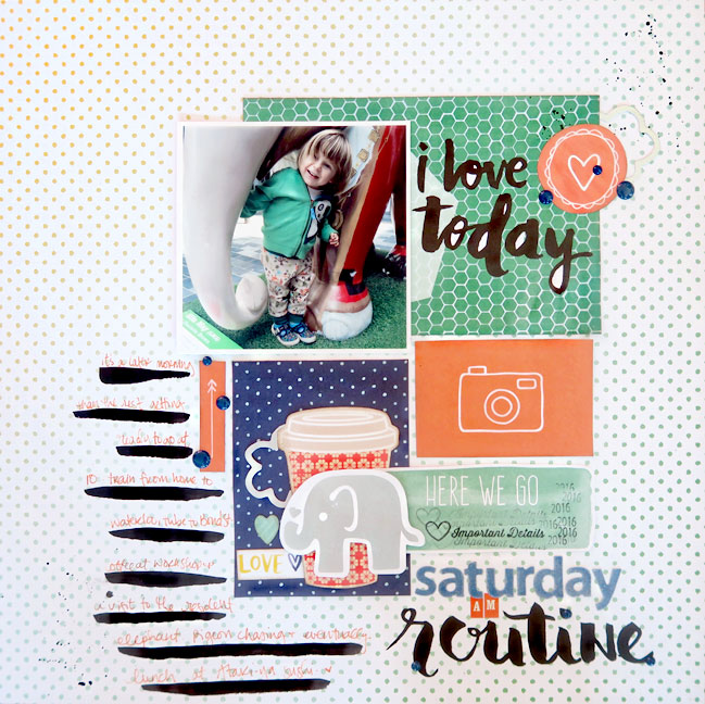 weekly challenge: take inspiration from planners // scrapbook page by shimelle laine