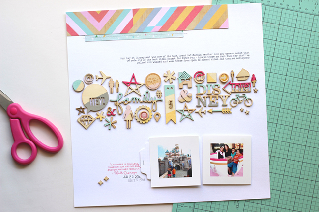 horizontal page composition // scrapbook page by Meghann Andrew