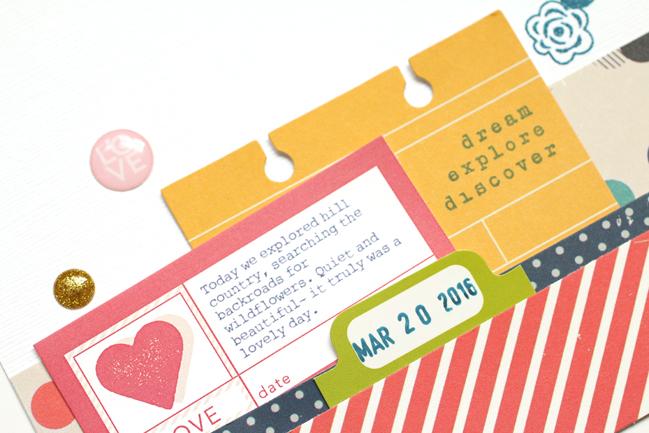 horizontal page composition // scrapbook page by Meghann Andrew