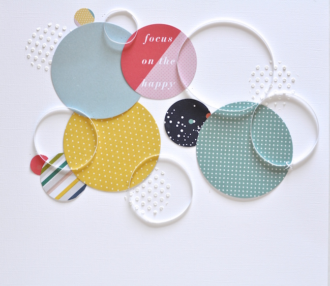 circles in scrapbook page design // scrapbook page by Leigh Ann Odynski