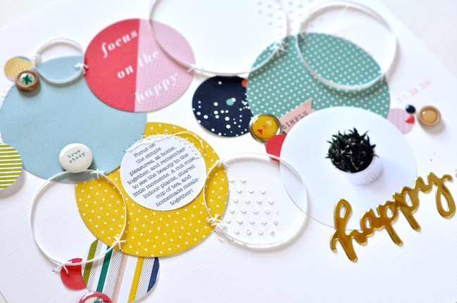 circles in scrapbook page design // scrapbook page by Leigh Ann Odynski