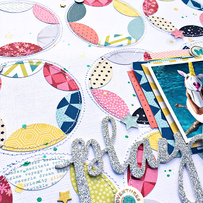 weekly challenge: stitch on your page // scrapbook page by Heather Leopard