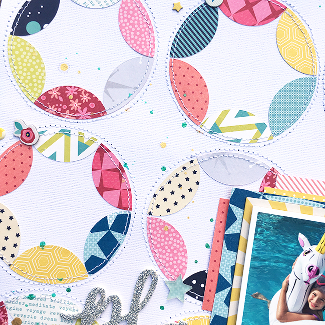 weekly challenge: stitch on your page // scrapbook page by Heather Leopard