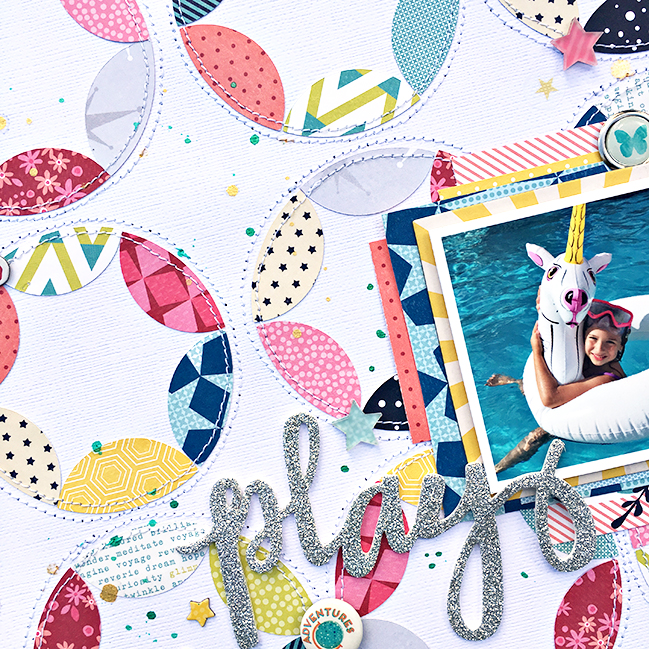 weekly challenge: stitch on your page // scrapbook page by Heather Leopard