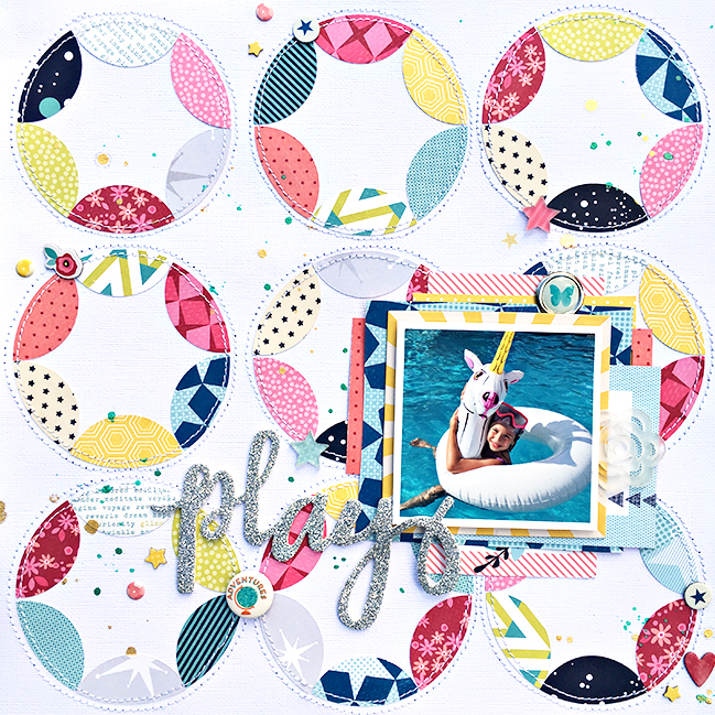 weekly challenge: stitch on your page // scrapbook page by Heather Leopard