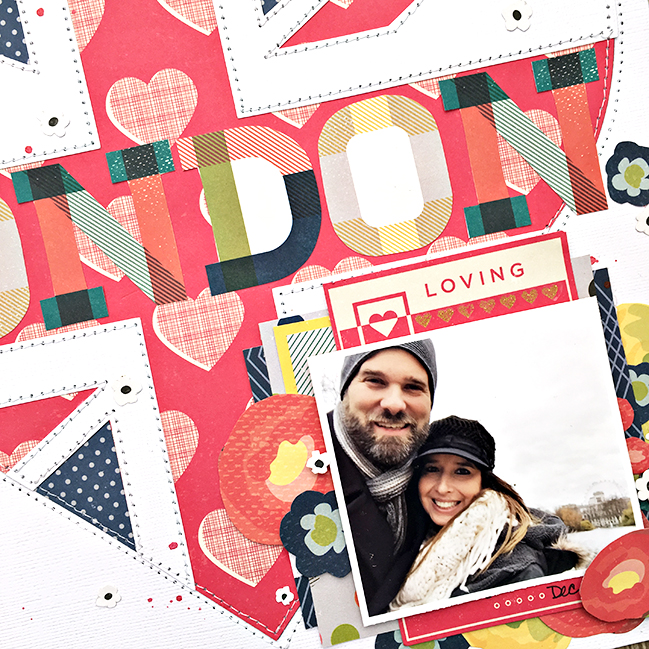 weekly challenge: go big with red // scrapbook page by Heather Leopard