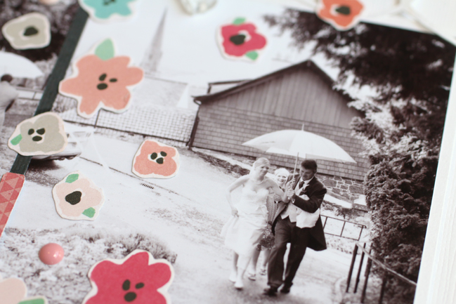 weekly challenge: use floral motifs // scrapbook page by Diana Rivera Torres
