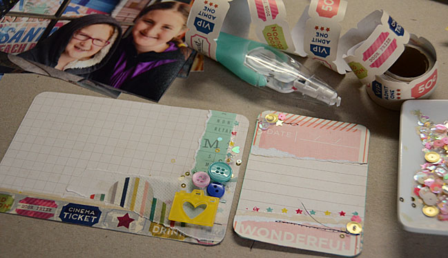 weekly challenge: use lots and lots of layers // scrapbook page by May Flaum