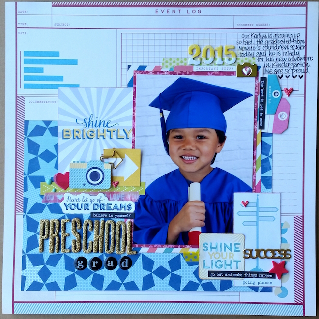 Back to School scrapbook ideas // scrapbook page by Jane Ratanapol