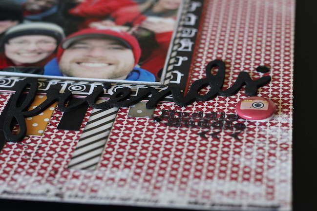 weekly challenge: paint the edge of the page // scrapbook page by Jeanna Cata