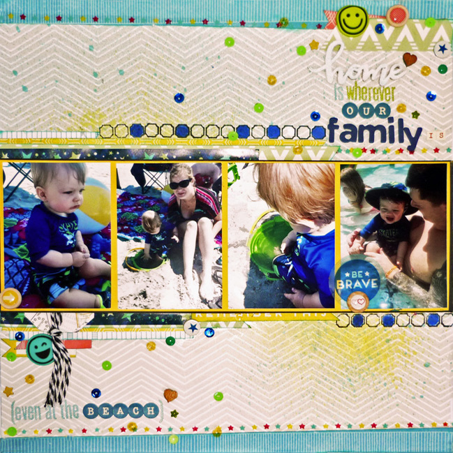 weekly challenge: challenge title here // scrapbook page by Sandy Lewis