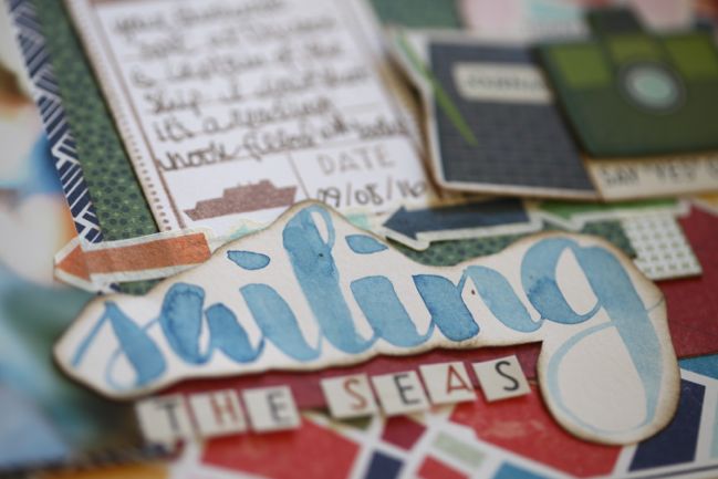 using watercolours on your scrapbook page // scrapbook page by Shimelle Laine