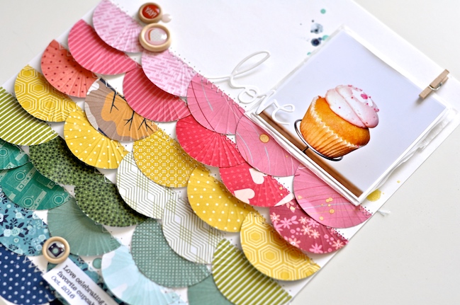 Scrapbooking with layers of colour // scrapbook page by Leigh Ann Odynski