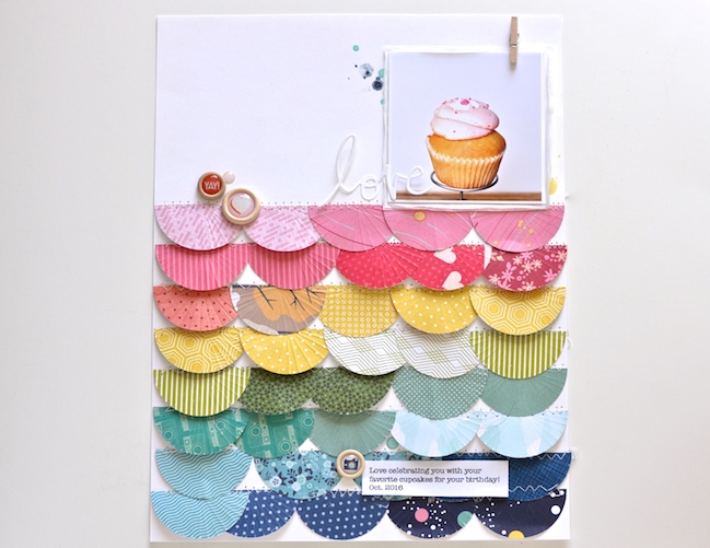 Scrapbooking with layers of colour // scrapbook page by Leigh Ann Odynski