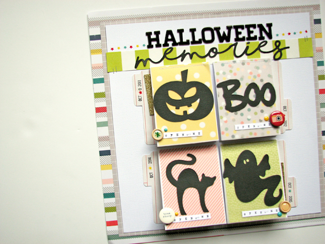 challenge: lots of little photos // scrapbook page by Nicole Nowosad