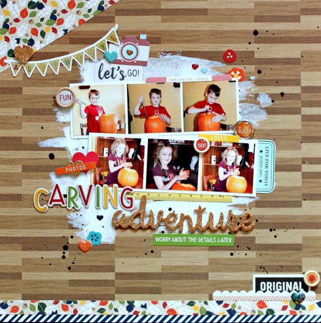 challenge: lots of little photos // scrapbook page by Michelle Gallant