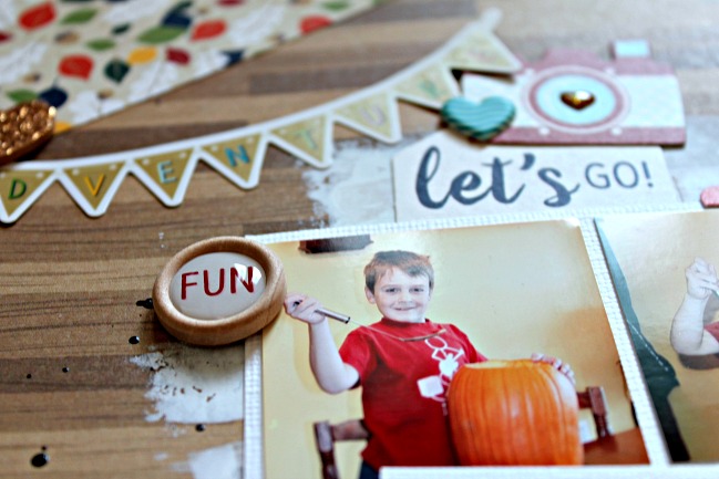 challenge: lots of little photos // scrapbook page by Michelle Gallant