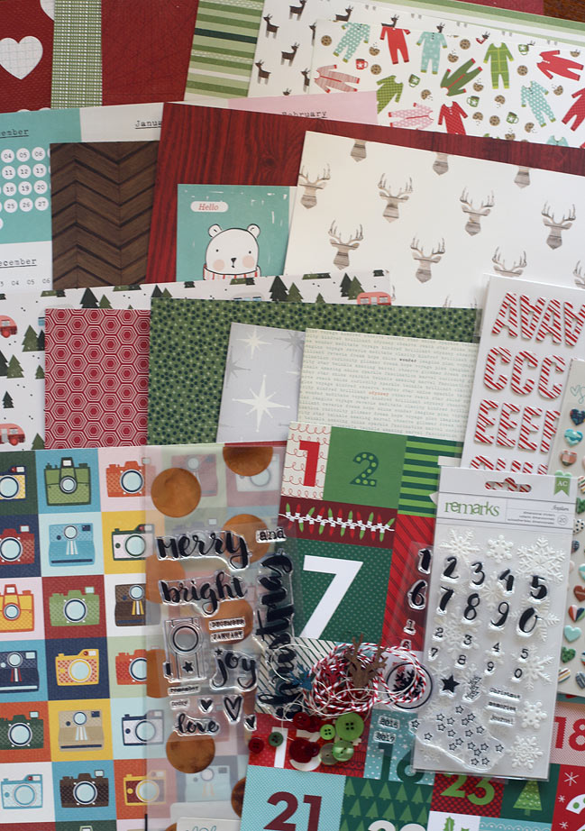 Christmas in a Box scrapbooking supply kit