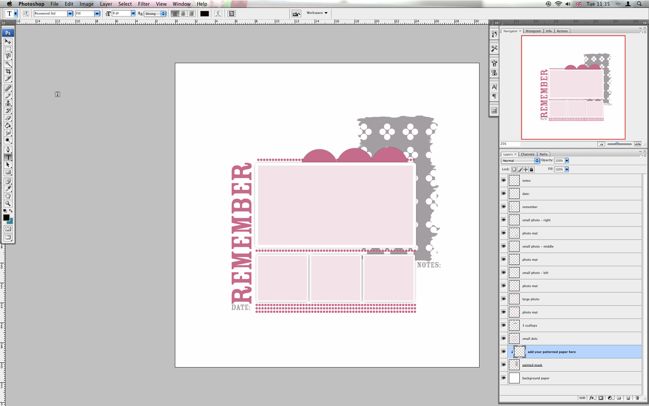 digital scrapbooking template tutorial