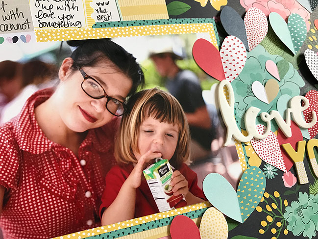 Exploding Heart Page Design :: Scrapbook Page by Shimelle Laine