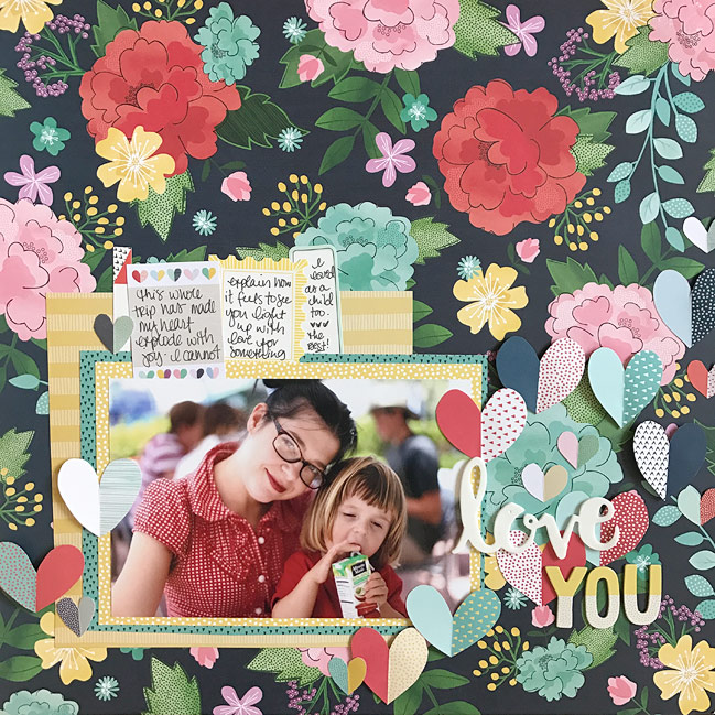 Exploding Heart Page Design :: Scrapbook Page by Shimelle Laine