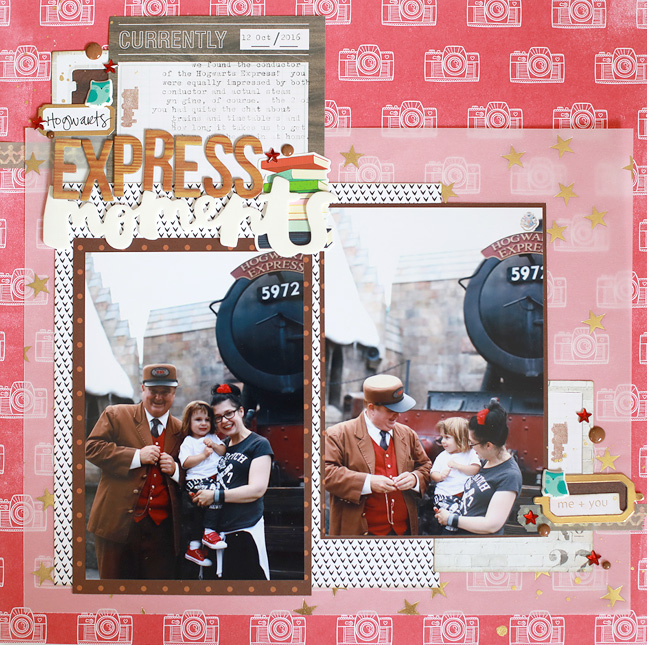 Harry Potter scrapbook page with process video // by Shimelle Laine