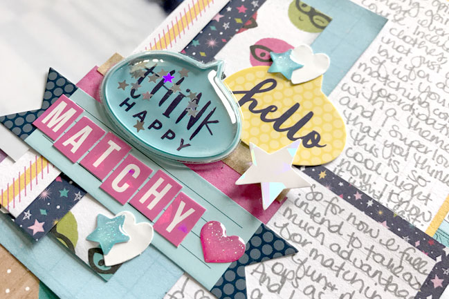 scrapbook page with American Crafts Glitter Girl collection by Shimelle Laine