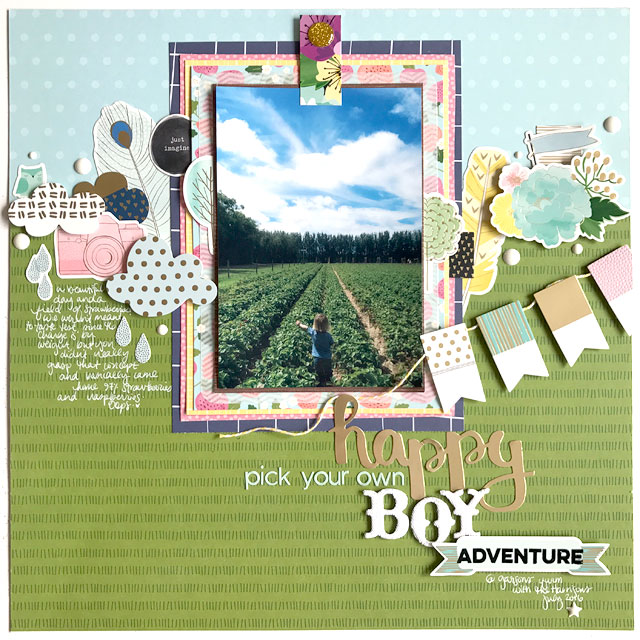 scrapbooking with stickers // Glitter Girl scrapbooking process video by Shimelle Laine