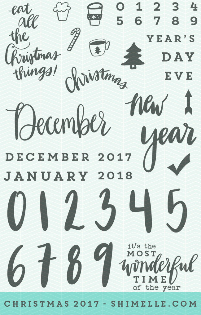 Christmas 2017: number stamps from Shimelle Laine