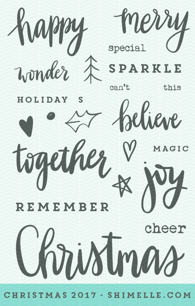 Christmas 2017: word stamps from Shimelle Laine