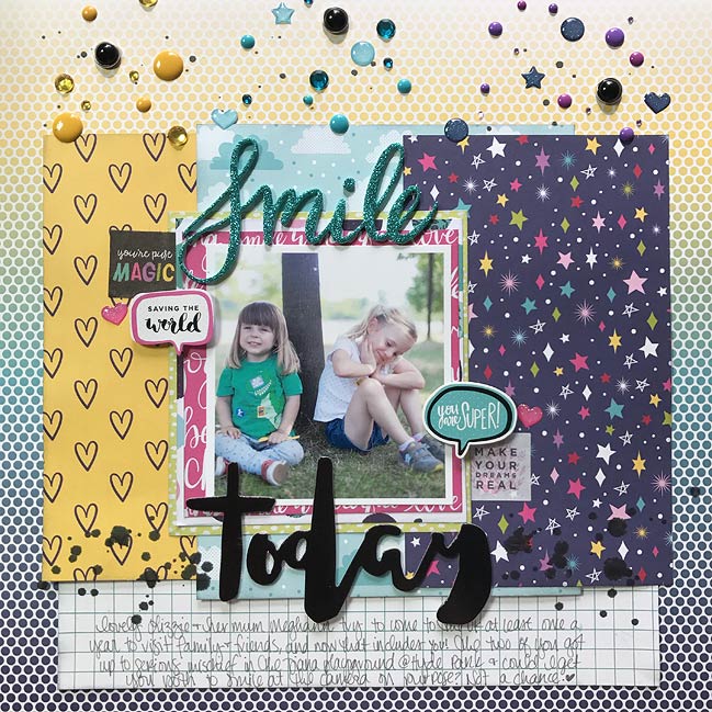 scrapbook page by Shimelle Laine - live process video in post