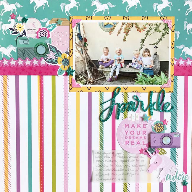 scrapbook page by Shimelle Laine - live process video in post