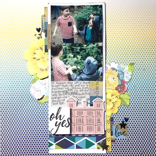 scrapbook page by Shimelle Laine - live process video in post