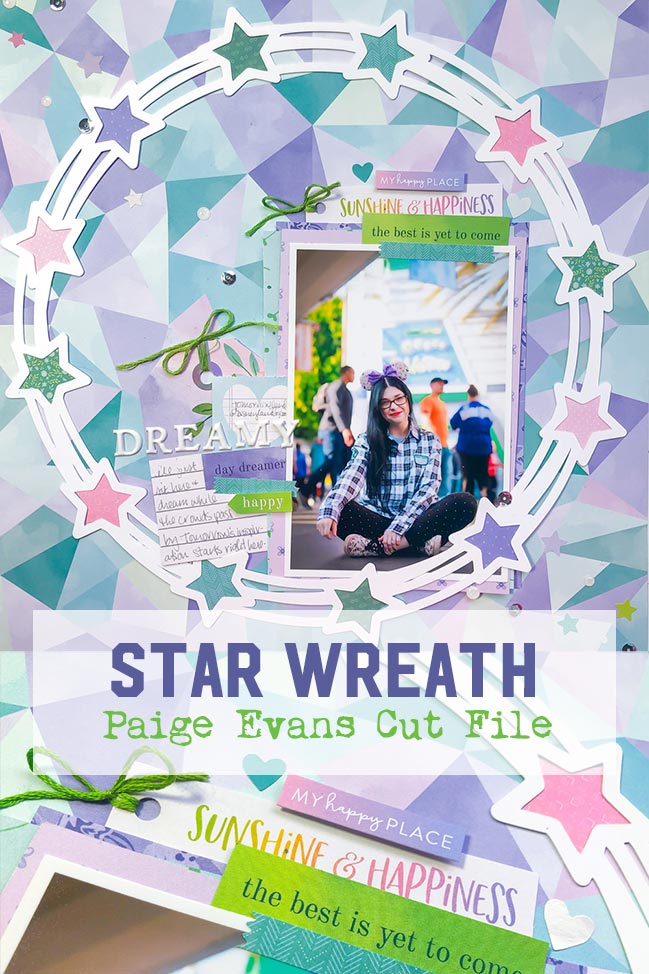 Scrapbook Page by Shimelle Laine featuring Paige Evans' Bloom Street collection and Star Wreath cut file