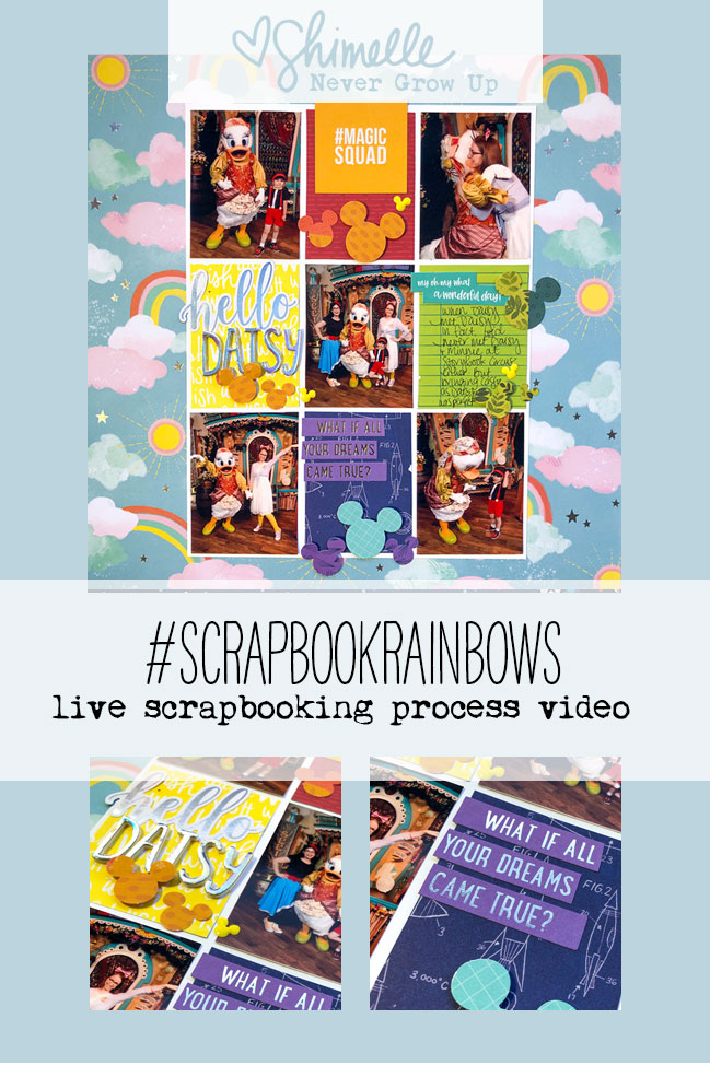 Rainbow Scrapbook Page by Shimelle Laine with American Crafts Never Grow Up