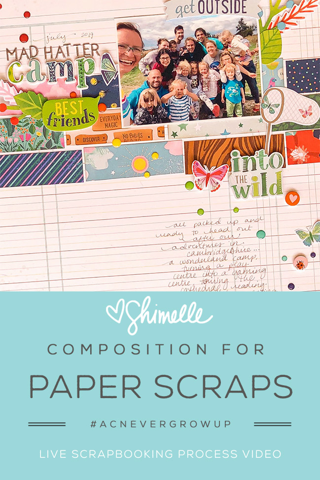 Scrapbook page with small scraps :: American Crafts Never Grow Up by Shimelle