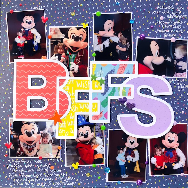 BFFs scrapbook page by Shimelle with Paige Evans cut file